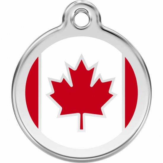 Red Dingo Canadian Flag Pet ID Dog Tags