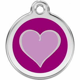 Red Dingo Purple Heart Pet ID Dog Tags