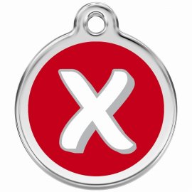 Red Dingo Alphabet Tag Letter X Pet ID