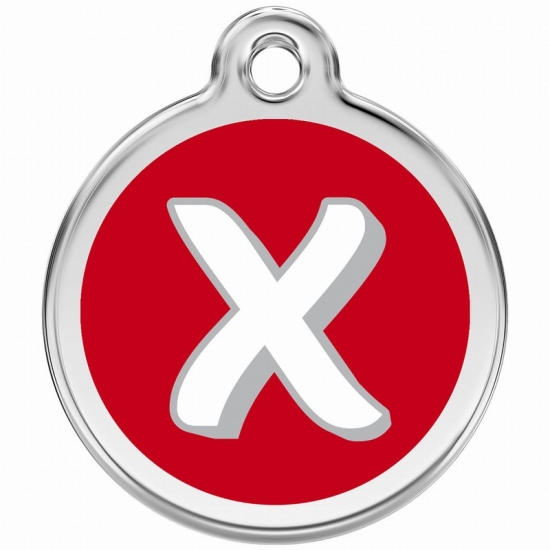 Red Dingo Alphabet Tag Letter X Pet ID