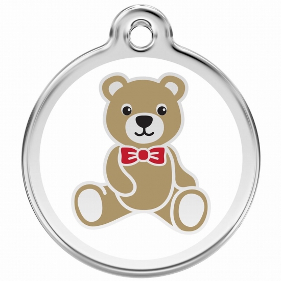 Red Dingo Teddy Bear Tag Pet ID