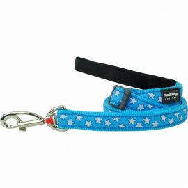 White Star On Turquoise Dog Leash