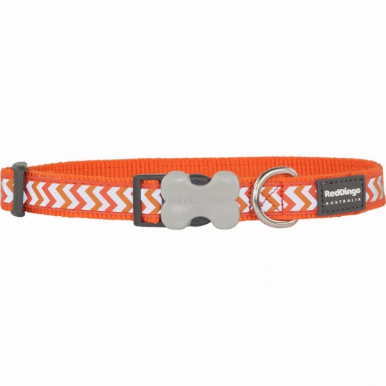 Reflective Ziggy Orange Dog Collar