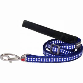 Reflective Bones Dark Blue Dog Leash